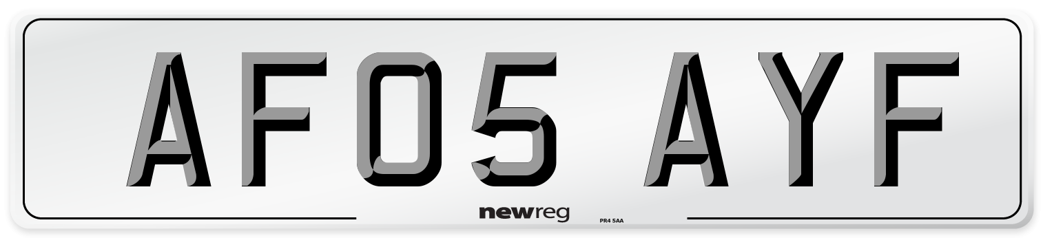 AF05 AYF Number Plate from New Reg